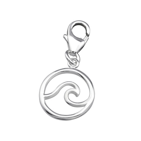 Silver Wave Charm